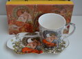 Porcelánový hrnček s táckou Alfons Mucha 